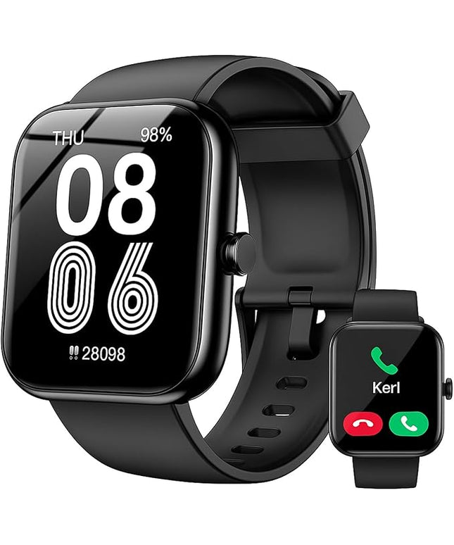 Smart Watch with Alexa Built-in, 1.83" HD Touchscreen, Digital Bluetooth Calling, IP68 Waterproof Fitness Tracker, 120+ Sports Modes, 24/7 Heart Rate/Sleep Monitor for iPhone Android (Black)