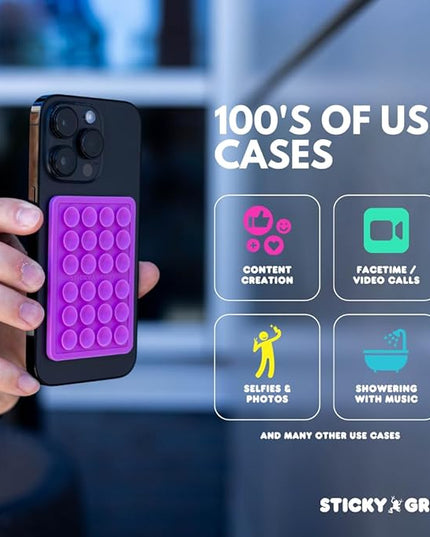 Suction Phone Case Mount, Sillicon Adhesive Phone Accessory for iPhone and Android, Hands-Free Fidget Toy Mirror Shower Phone Holder, Tiktok Videos and Selfies (Pink Glitter) | Sillicon Adhesive, Phone Accessory, Hands-Free, Fidget Toy, Mirror, Shower ...