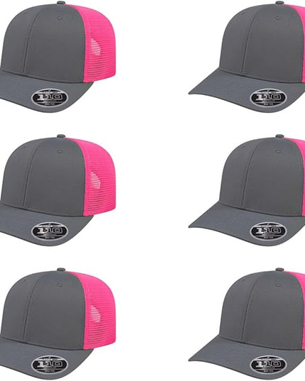 Cap America i8502 Flexfit 110 Premium Mid Profile 6-Panel Mesh Back Trucker Cap Hat w/UV Guard & Adjustable Snapback