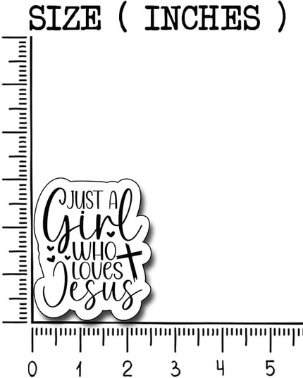 (3Pcs) Just A Girl Who Loves Jesus Sticker Christian Gifts Decorate Books Laptop Phone Water Bottles Kindles Stickers Tumbler Sticker Waterproof Vinyl Decorate 2,6 x 3 Inch