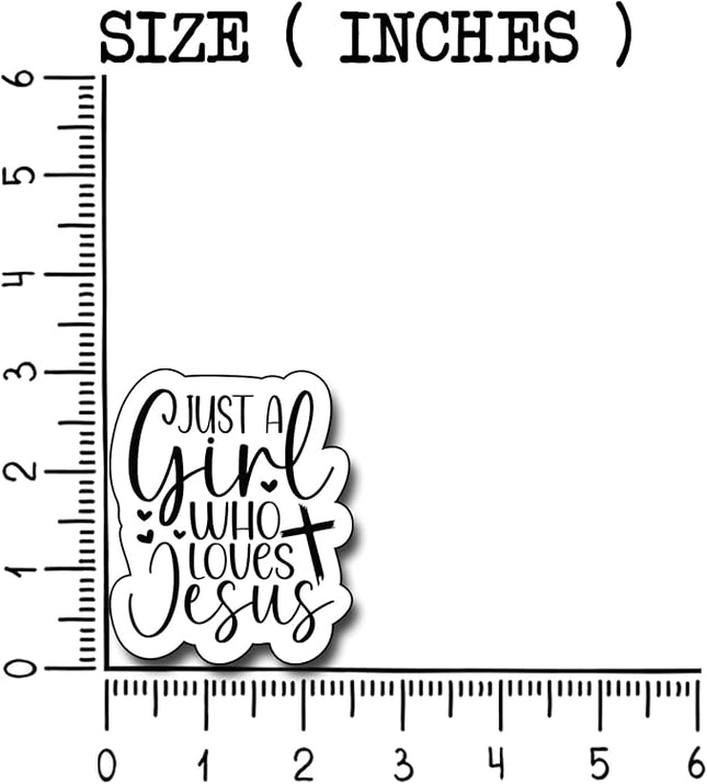 (3Pcs) Just A Girl Who Loves Jesus Sticker Christian Gifts Decorate Books Laptop Phone Water Bottles Kindles Stickers Tumbler Sticker Waterproof Vinyl Decorate 2,6 x 3 Inch