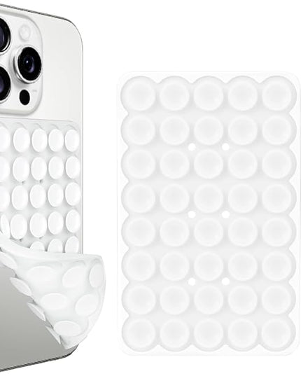 1 Pack Transparent Double Sided Silicone Suction Cup Phone Case Mount, Hands-Free Strong Grip Holder for Selfies and Videos, Silicon Phone Stand Sticky for iPhone and Android