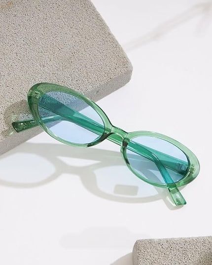 90s Sunglasses for Women Men Retro Small Oval Sunglasses