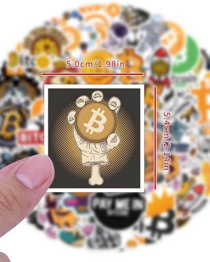 60 Pcs Bitcoin Crypto Sticker Pack Cartoon Vinyl Decals for Laptop Water Bottle Luggage Cup Phone Cryptocurrency Decal, Aesthetic Space Miner, Gift for Traders & Investors