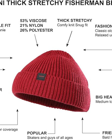 Fisherman Beanie Hats for Men Women,Knit Trawler Skull Cap,Watch Cap,Spring Fall Winter Warm Short Hats