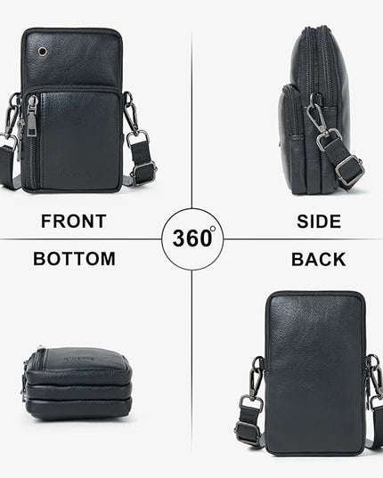 Bluome Small Crossbody Phone Purse for Women –PU Leather Crossbody Handbag Wallets Shoulder Travel Bag with Headphone Jack