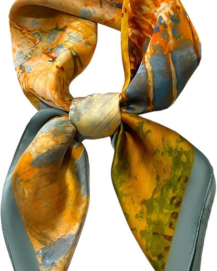 Head Bandanas Scarf for Women Silk Satin Hair Scarf Lightweight Vintage Fashion Square Neck Scarves Gift