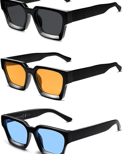 VANLINKER Thick Square Sunglasses for Men Women Retro Chunky Rectangle Shades UV400 Protection VL9731