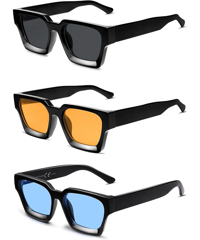 VANLINKER Thick Square Sunglasses for Men Women Retro Chunky Rectangle Shades UV400 Protection VL9731