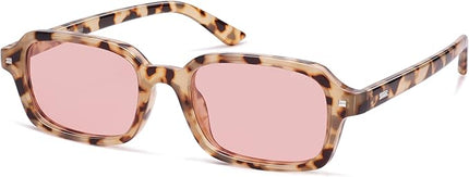 SOJOS Trendy Rectangle Polarized Sunglasses Womens Mens, Small Retro Fashion Thin Slim Square Sunnies SJ2610