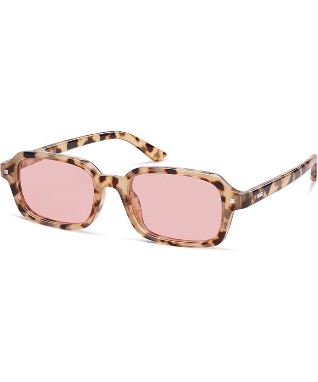 SOJOS Trendy Rectangle Polarized Sunglasses Womens Mens, Small Retro Fashion Thin Slim Square Sunnies SJ2610