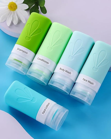 INSFIT Travel Bottles for Toiletries, TSA Approved 2oz Travel Size Toiletries, BPA Free Leak Proof Squeezable Silicone Tubes Travel Essentials for Shampoo Conditioner Lotion Soap