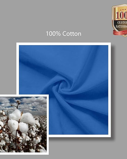 TOPDesign 24-Pack Economical 16"x15" Ocean Blue Cotton Tote Bags, Lightweight Medium Reusable Grocery Shopping Cloth Bags, Suitable for DIY, Advertising, Promotion, Gift, Activity