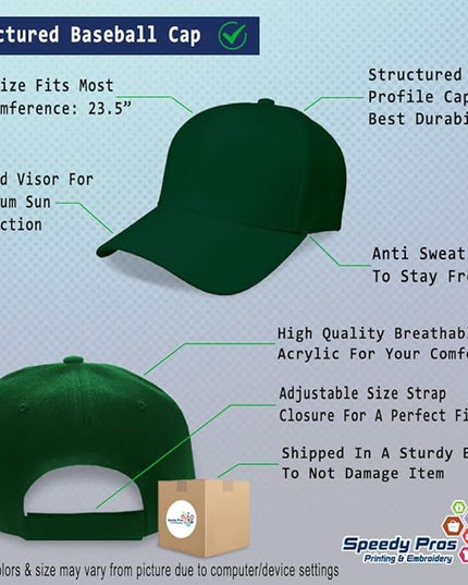 Baseball Cap Custom Personalized Text Dad Hats for Men & Women Strap Closure