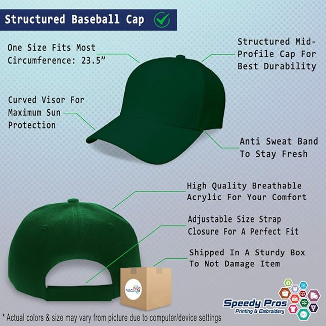 Baseball Cap Custom Personalized Text Dad Hats for Men & Women Strap Closure