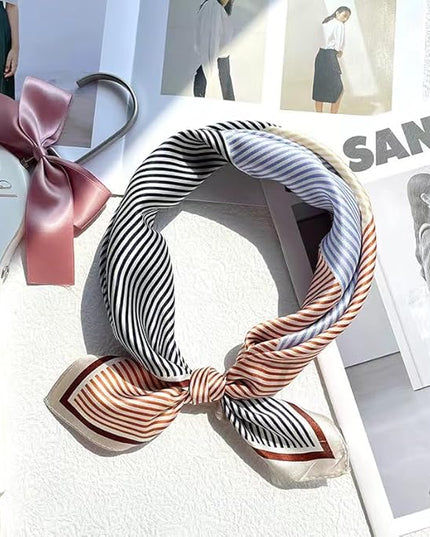 ANDANTINO 100% Mulberry Silk Scarf -21” Lightweight Square Neckerchief – Breathable Digital Printed Scarves with Gift Packed