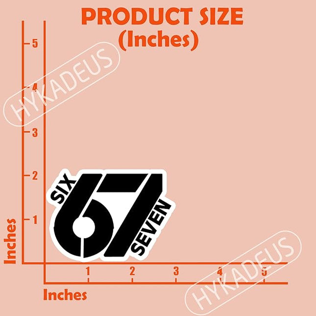 (3Pcs) Six Seven 67 Stickers Funny Gen Alpha Slang 6 7 Numbers Vinyl Decals Waterproof for Water Bottle, Laptop, Phone Case, Helmet, Scrapbooking, 3" x 2.1"