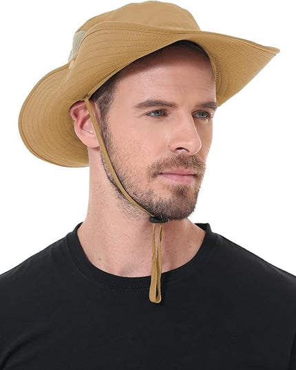 Sun Hat for Men Women UPF 50+ Fishing Hats Waterproof Wide Brim Boonie Bucket Hat for Safari Beach Hiking Garden
