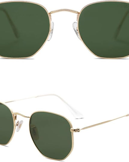 SOJOS Square Polarized Sunglasses for Women Men Small Hexagonal Polygon Shades SJ1072