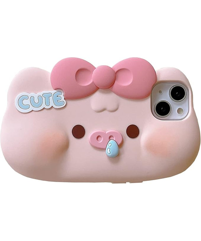 Case for iPhone 13 Pro,Cute 3D Kawaii Phone Cases Funny Pink Pig Cartoon Cover with Stand Soft Silicone Gel Drop Protection Case Women Girls for iPhone 13 Pro