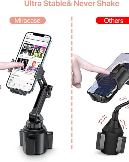 Miracase Universal Cup Phone Holder for Car, [Upgraded Version] Adjustable Long Neck Car Cup Holder Phone Mount Cradle Friendly Compatible with iPhone Samsung Google and All Smartphones, Pink