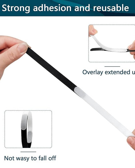 50PCS Reusable Adjustable Cable Ties, Microfiber Cloth Used for Computer Link Cable Cord Management (white)