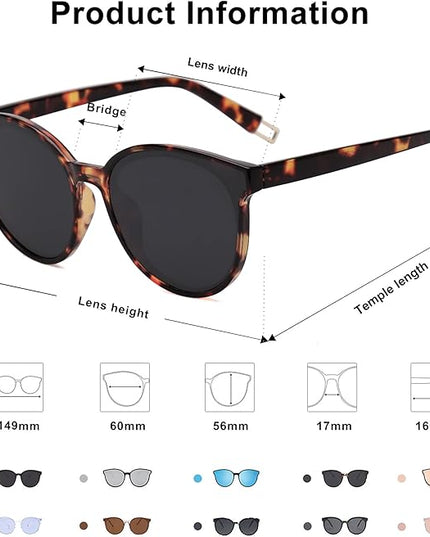 SOJOS Fashion Round Sunglasses for Women Men Oversized Vintage Shades SJ2057