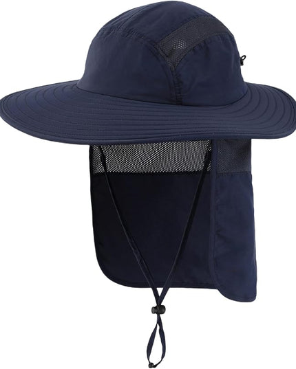 Home Prefer UPF 50+ Mens Wide Brim Fishing Hat with Neck Flap Sun Hat for Men Women Sun Protection Cap