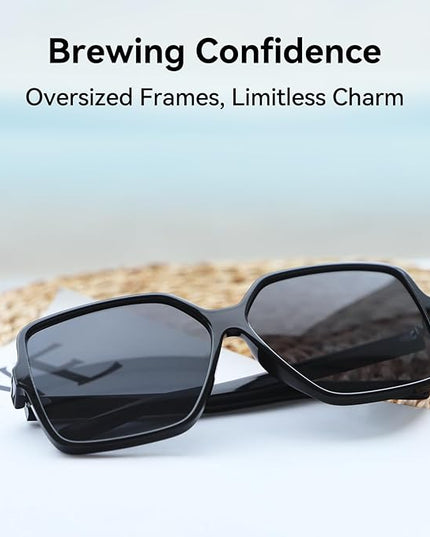 Dollger Oversized Square Sunglasses for Women Big Large Wide Fashion Shades for Men UV Protection Unisex