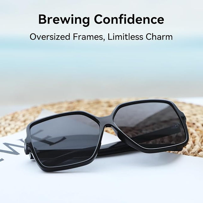 Dollger Oversized Square Sunglasses for Women Big Large Wide Fashion Shades for Men UV Protection Unisex