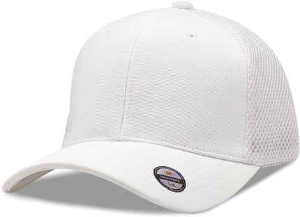 [2 Pack] Hybrid Stretch-Fitted Trucker Cap, Baseball Cap with Air Mesh