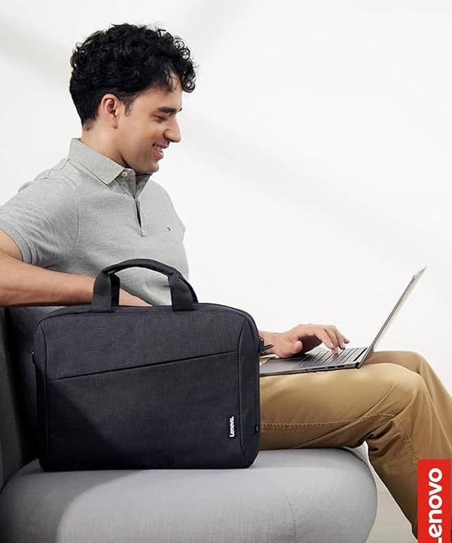 Lenovo Laptop Carrying Case T210, 15.6-Inch Laptop and Tablet, Sleek Design, Durable and Water-Repellent Fabric, Business or School, GX41L83769 Casual Toploader - Eco Black