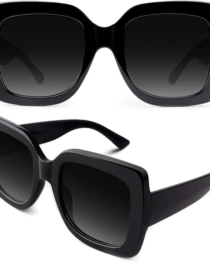 GQUEEN Oversized Square Frame Sunglasses Womens Retro Vintage Trendy Shades,S904