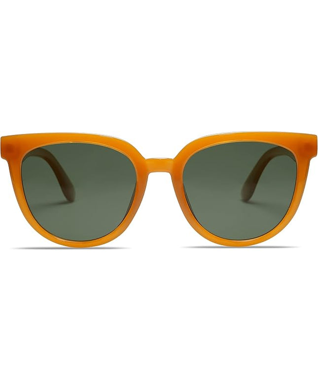 SOJOS Trendy Cat Eye Round Polarized Sunglasses for Women Fashion UV Protection Sunnies Sunglasses SJ2175