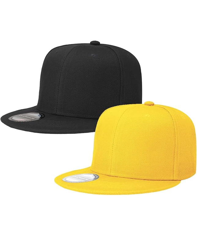 Classic Snapback Hat Cap Hip Hop Style Flat Bill Blank Solid Color Adjustable Size