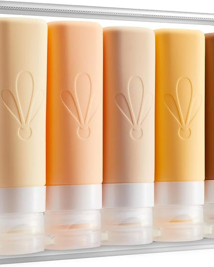 INSFIT Travel Bottles for Toiletries, TSA Approved 3oz Travel Size Toiletries, BPA Free Leak Proof Squeezable Silicone Tubes Travel Essentials for Shampoo Conditioner Lotion Soap