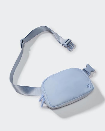 Pander Two Way Zipper Fanny Pack Nylon Everywhere Belt Bag for Women, Water Repellent Waist Packs, Crossbody Bags with Adjustable Strap (Windmill Blue).
