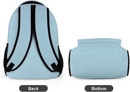 Fashion Light Blue Backpack Lightweight Large Capacity Laptop Daybag for Travel Work