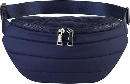 Fanny Packs for Women Fashion Waist Packs Quilted Puffer Belt Bag Puffy Crossbody Bags Sling Purse for Women Travel Running