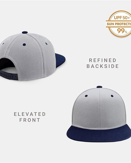 CHOK.LIDS Flat Bill Visor Classic Snapback Hat Blank Adjustable Brim High Top End Trendy Color Style Plain Tone Baseball Cap