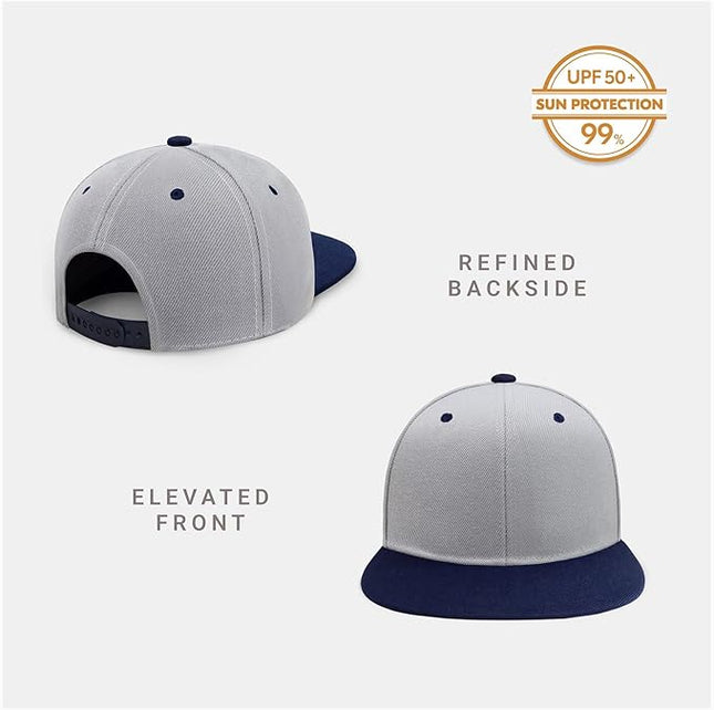 CHOK.LIDS Flat Bill Visor Classic Snapback Hat Blank Adjustable Brim High Top End Trendy Color Style Plain Tone Baseball Cap