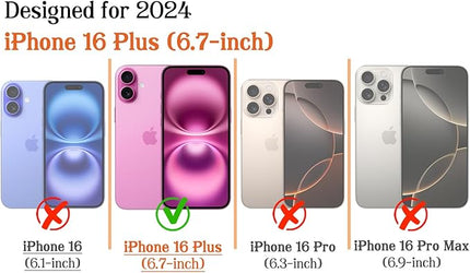 Magnetic for iPhone 16 Plus Case Cute Stripes Phone Case, Shockproof Slim TPU and Hard PC Protective Phone Cover Compatible with MagSafe Designed for Women Girls, Apricot
