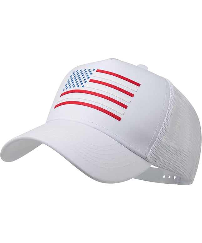 IIN American Flag Mesh Baseball Cap, Patriotic Trucker Hat for Men Women, Quick-Dry Breathable Design, Adjustable Snapback