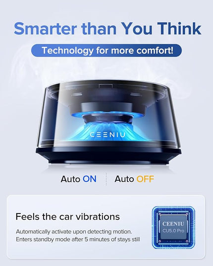 Ceeniu Smart Car Air Fresheners, Premium Scenic Fragrance Car Diffuser, Auto On/Off, Adjustable Intensity, Sandalwood Cologne & Cherry Blossom Lasts for 4 months, 2025 New CF8 Automotive Freshener