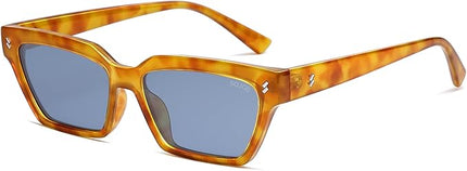 SOJOS Trendy Polarized Sunglasses Womens Men Retro Vintage 90s Cute Cat Eye Narrow Sun Glasses SJ2381