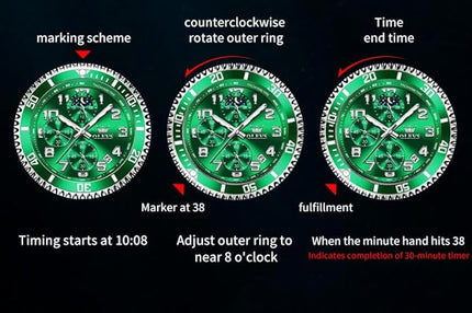 OLEVS Mens Watches Chronograph Watch Luxury Dress Stainless Steel Waterproof Watches for Men Moon Phase Luminous Business Calendar Wrist Watch Blue/Black/Green/Gold/Face