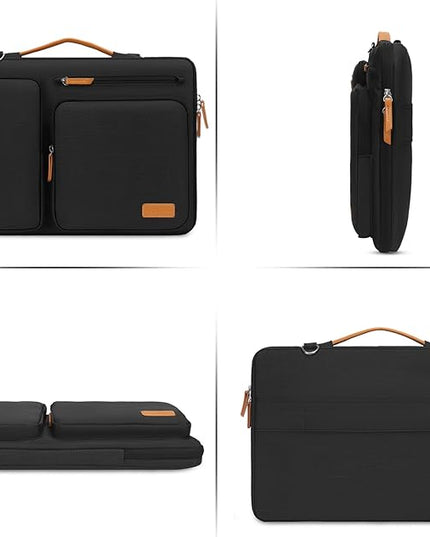 MOSISO 360 Protective Laptop Shoulder Bag,13 inch Computer Bags Compatible with MacBook Air M4 M3 M2 M1 2025-2018/Pro 13 2025-2016,Side Open Messenger Bag with 4 Zipper Pockets, Black