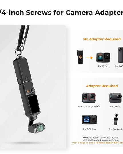 K&F CONCEPT 2-in-1 Phone Lanyard Crossbody with 1/4" Screw, Adjustable Anti Theft Crossbody Strap Compatible for DJI Osmo