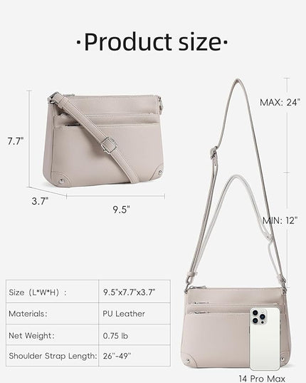 WESTBRONCO Crossbody Bags for Women, Medium Size Shoulder Handbags, Satchel Purse with Multi Zipper Pocket