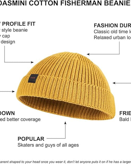 Fisherman Beanie Hats for Men Women,Knit Trawler Skull Cap,Watch Cap,Spring Fall Winter Warm Short Hats